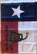 TEXAS STATE GADSDEN DON'T TREAD ON ME COMBINATION FLAG 150D ROUGH TEX NYLON EXTREME