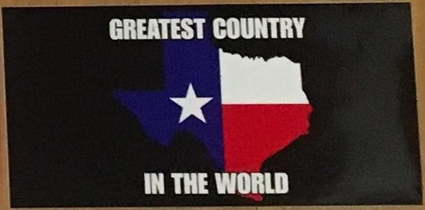 Greatest Country in The World Bumper Sticker Decal