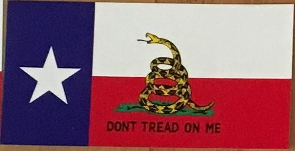 TEXAS STATE GADSDEN OFFICIAL BUMPER STICKER PACK OF 50 BUMPER STICKERS MADE IN USA WHOLESALE BY THE PACK OF 50!