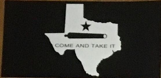 TEXAS STATE OUTLINE COME AND TAKE IT OFFICIAL BUMPER STICKER PACK OF 50 BUMPER STICKERS MADE IN USA WHOLESALE BY THE PACK OF 50!