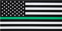 green line USA MEMORIAL Bumper Sticker sold by the pack of 50