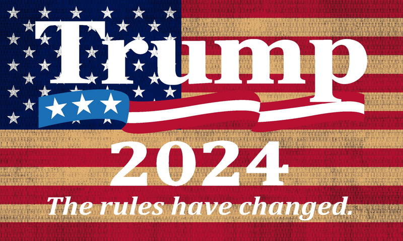 Trump 2024 USA The Rules Have Changed Americana Vintage 3'X5' Flag ROUGH TEX® 150D 3x5 Feet