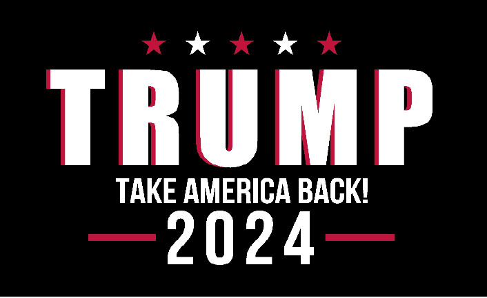 TAKE BACK AMERICA Trump 2024 Take America Back Black 3'X5' Flag ROUGH TEX® 68D