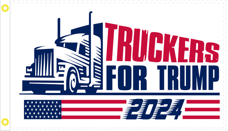 2024 Truckers For Trump 3'X5' Flag Rough Tex® 100D USA American Trucker