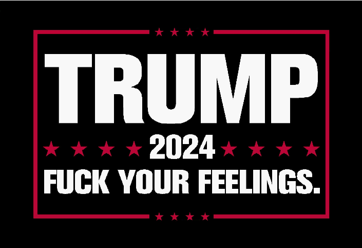 Trump 2024 Fuck Your Feelings 12 X18 Nylon Stick Flags Rough Tex ®6