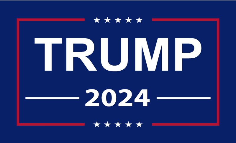 Trump 2024 Navy Blue 12''x18'' Nylon Stick Flags Rough Tex ®68D