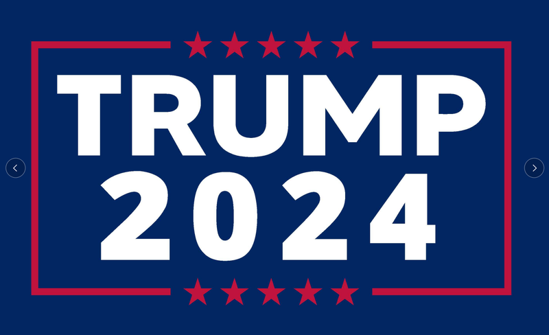 Trump 2024 Navy Blue 12''x18'' Nylon Stick Flags Rough Tex ®68D