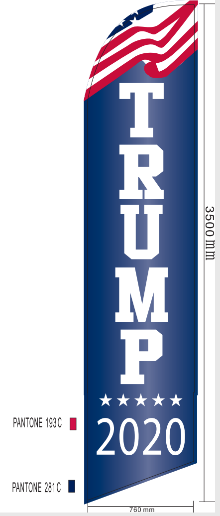 Trump 2020 11.5'x2.5' Swooper Flag Rough Tex® Knit Feather