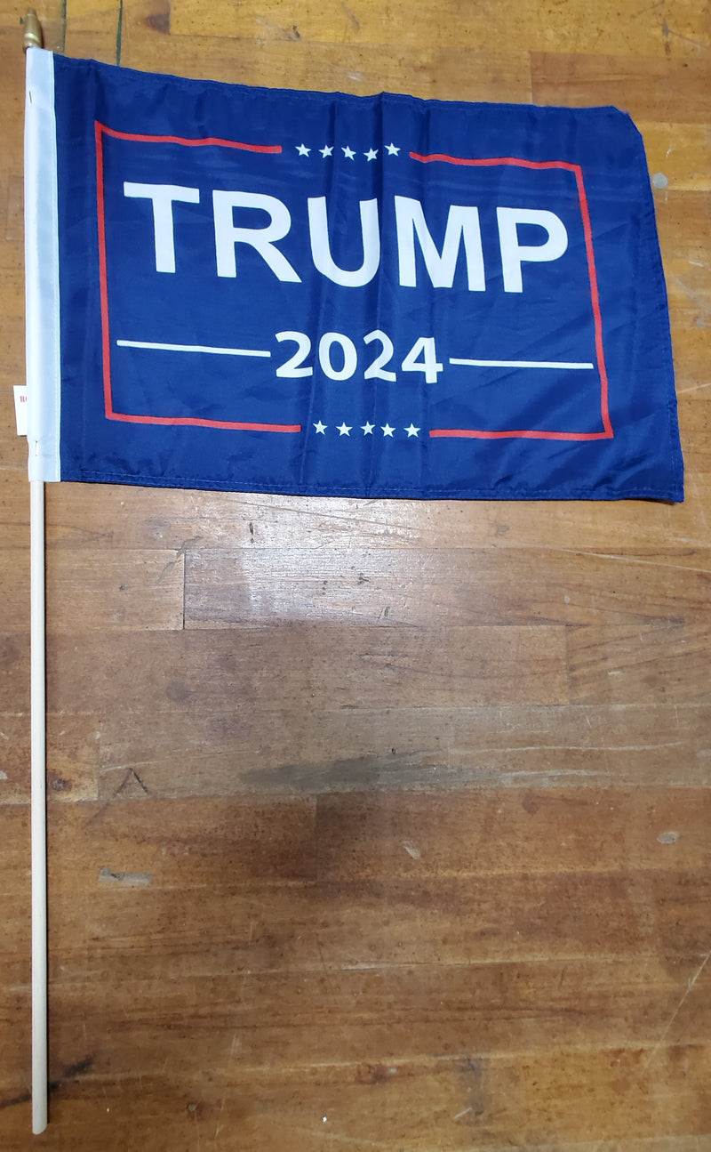 12 Stick Flags Trump 2024- 12x18 Rough Tex ®