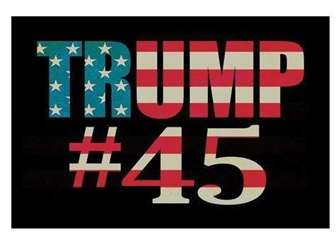 TRUMP 45 BLACK Boat Flag 12x18 Inches Grommets Double Sided