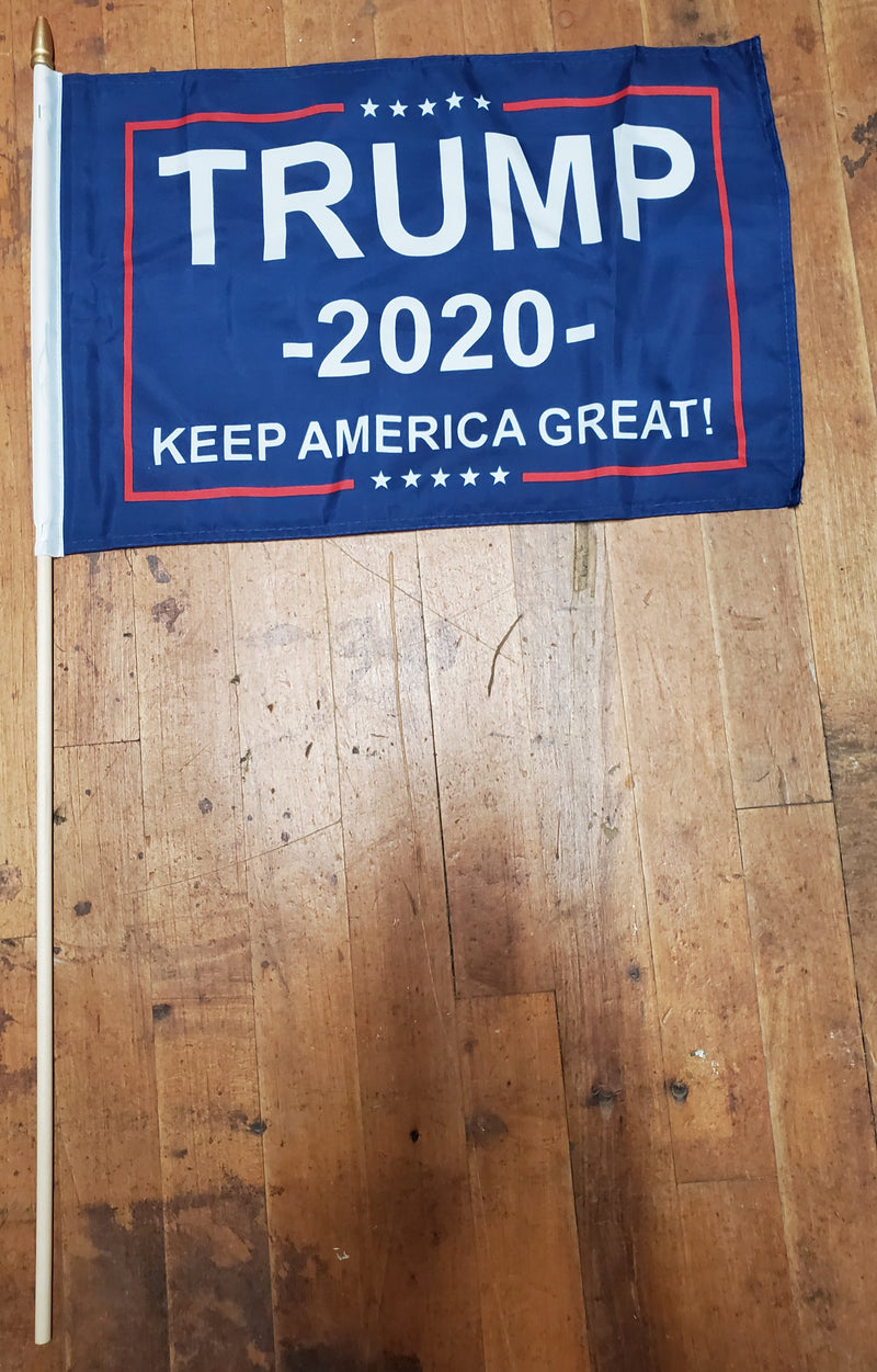 Stick Flags Blue Trump 2020 KEEP AMERICA GREAT! - 12x18 Rough Tex ®