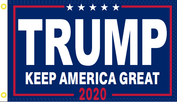 2 Pack of Trump 2020 (Keep America Great) Blue 2'x3' Flags ROUGH TEX® 100D
