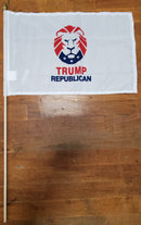 Stick Flags Trump Republican Lion White Flag- 12x18 Rough Tex ®
