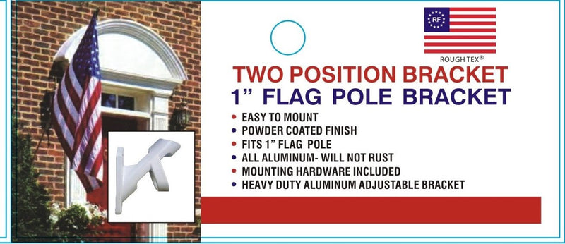 Two Position Flag Pole Bracket Cast Aluminum White