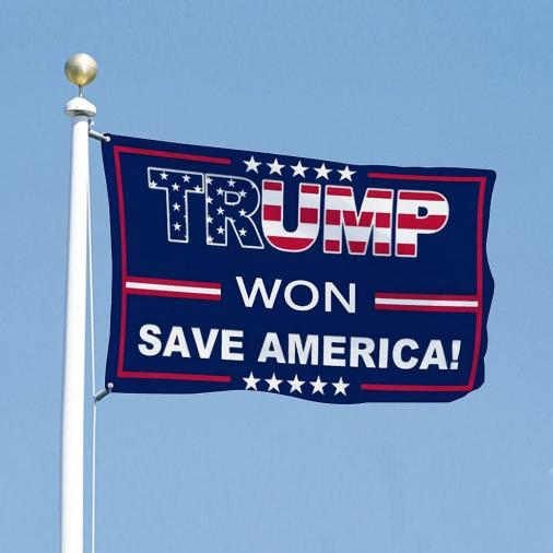 TRUMP WON SAVE AMERICA USA 3x5 Feet 150D Nylon Rough Tex Flag