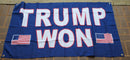 TRUMP WON BETSY ROSS USA FLAGS blue 3x5 Feet 100D Rough Tex BANNER