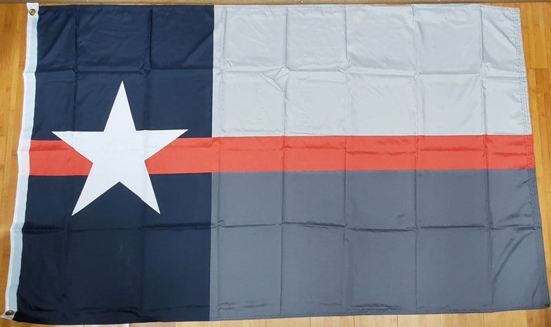 Texas Red Line Fire Departments Memorial Flag-3'X5' Rough Tex® 300D