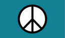 Teal Peace 3'x5' Flag ROUGH TEX® 68D Nylon