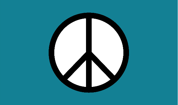 Teal Peace 3'x5' Flag ROUGH TEX® 68D Nylon