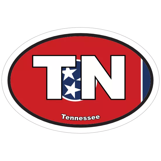 Tennessee Oval Bumper Sticker TN