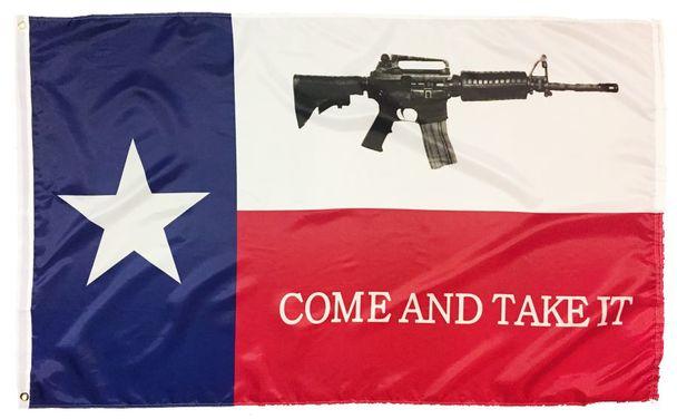 Texas Come and Take It 3x5ft Nylon 150D Flag M4 Rough Tex Rifle