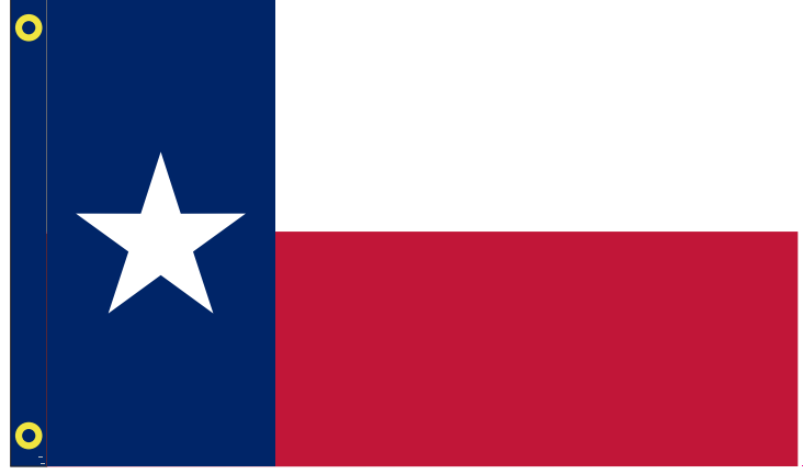 Texas 2.5'x4' Flag ROUGH TEX® 100D With Sleeve and Grommets