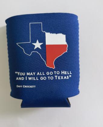 One Dozen Texas Map Can Holders Davey Crockett