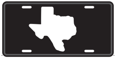 Texas State Black Embossed License Plate