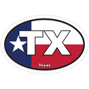 Texas Oval Bumper Sticker TX