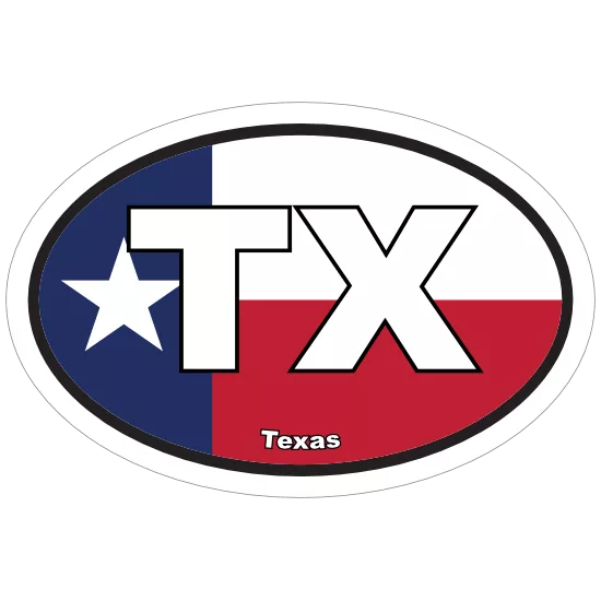 Texas Oval Bumper Sticker TX