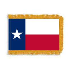 Texas 3'X5' Embroidered Flag ROUGH TEX® 300D Nylon W/ Sleeve and Fringe