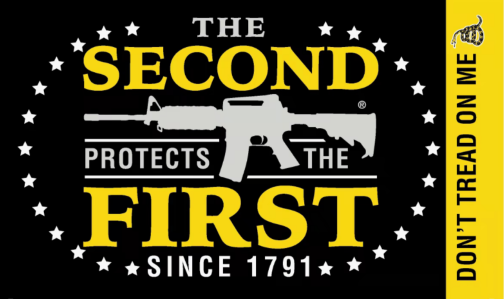 The Second Protects The First Don't Tread On Me 3'x5' Flag ROUGH TEX® 68D Nylon