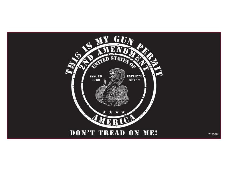 2nd Amendment This Is My Gun Permit Don't Tread On Me Rattlesnake Bumper Sticker