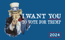 I Want You To Vote Trump 2024 12"x18" Flag With Grommets ROUGH TEX® 100D