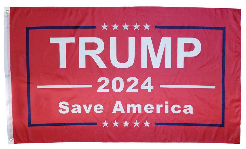 Trump 2024 Save America Red 3'X5' Flag Rough Tex®68D Nylon TRUMP SAVE AMERICA