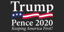 Trump Pence 2020 Keeping America First Black  - Bumper Sticker