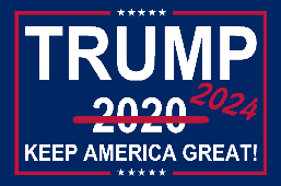 Trump 2020 Crossed 2024 Keep America Great 3'X5' Double Sided Flag ROUGH TEX® Nylon 150D