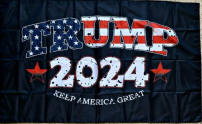 Trump 2024 Keep America Great 6'x10' Black Flag Rough Tex® 100D