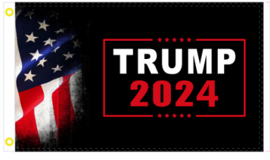 Trump 2024 Black 3'X5' Flag ROUGH TEX® 100D