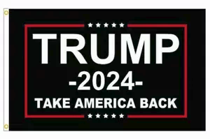 Trump 2024 Take America Back Black 3'X5' Flag ROUGH TEX® 100D