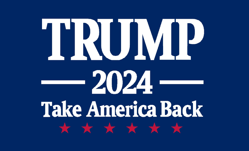 Trump 2024 Take America Back Navy Blue 3'x5' Nylon Flag ROUGH TEX® 68D