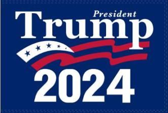 President Trump 2024 Navy Blue 5'x8' Flag ROUGH TEX® 100D