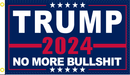 Trump 2024 No More Bullshit Navy Blue 3'X5' Flag ROUGH TEX® 100D