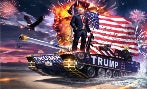 Trump Tank 12''x18'' Nylon Stick Flags Rough Tex ®100D