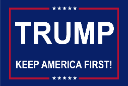 Trump Keep America First Blue 12"X18" Car Flag Rough Tex® DBL Sided