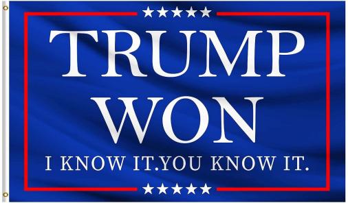 Trump Won I Know It. You Know It Navy Blue 3'X5' Flag ROUGH TEX® 100D