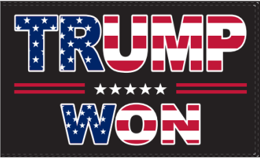 Trump Won USA Black 3'x5' Flag ROUGH TEX® 100D