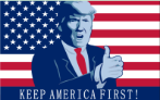 Trump USA Keep America First 12''x18'' Nylon Stick Flags Rough Tex ®100D