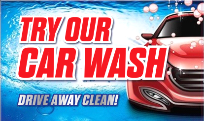 Try Our Car Wash Drive Away Clean 3'X5' Flag Rough Tex® 100D