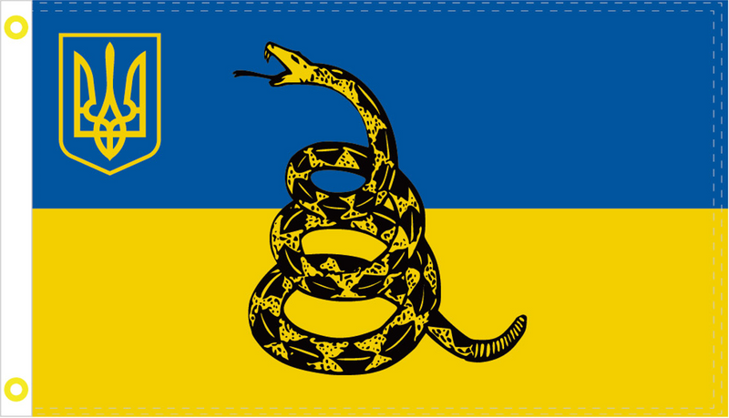 Ukraine Liberty Trident Flag Gadsden Ukrainian 3x5 Feet Flags 100D Rough Tex ®